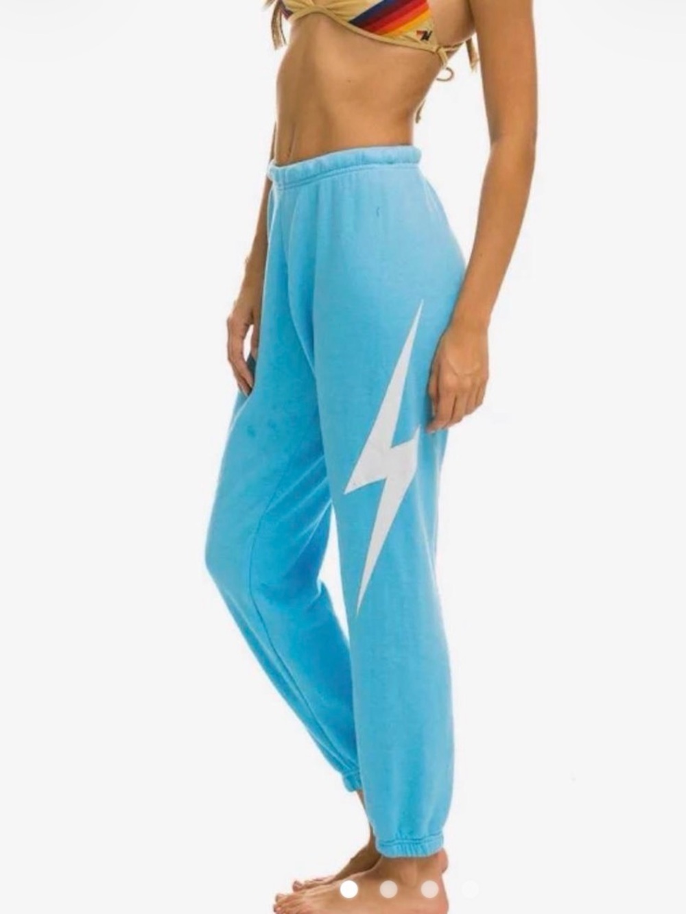 Aviator Nation Bolt Stitch Sweatpants, Sky Blue, Size XS